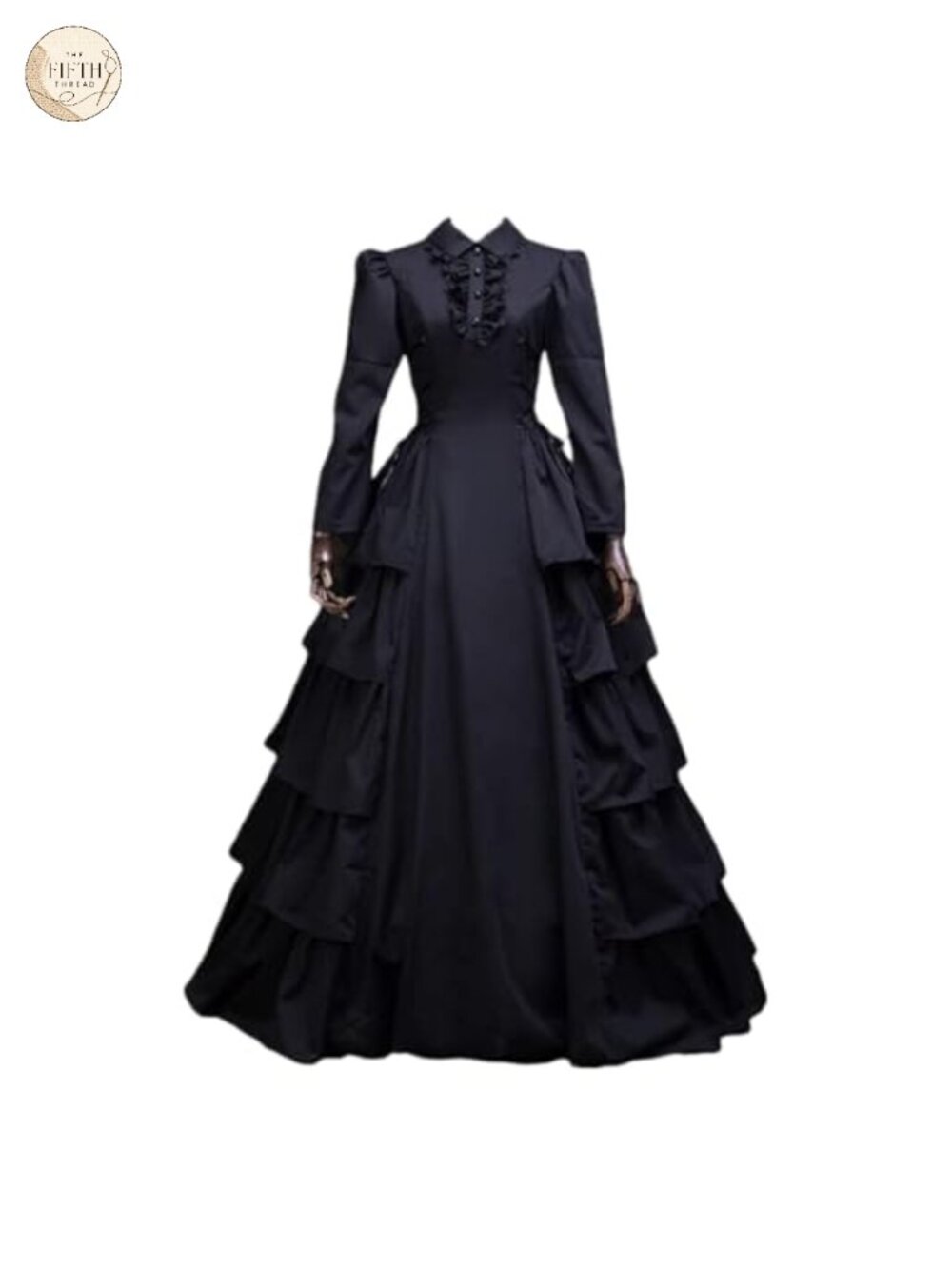 Victorian Gothic Long Sleeve Dress Steampunk Medieval Ball Gown Costume